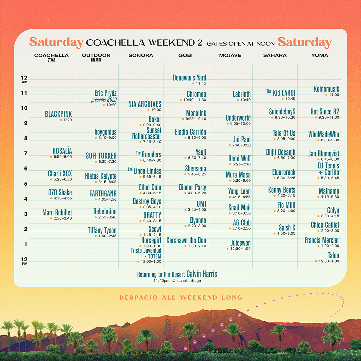 Coachella 2023 horarios y artistas del segundo fin de semana cómo
