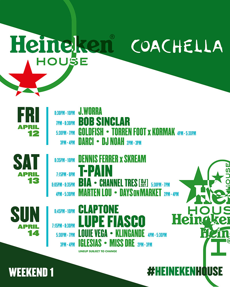 Heineken House W1 Schedule