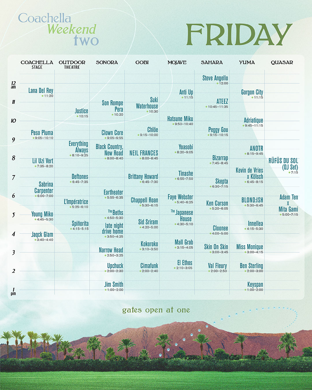 Coachella Friday  set times
