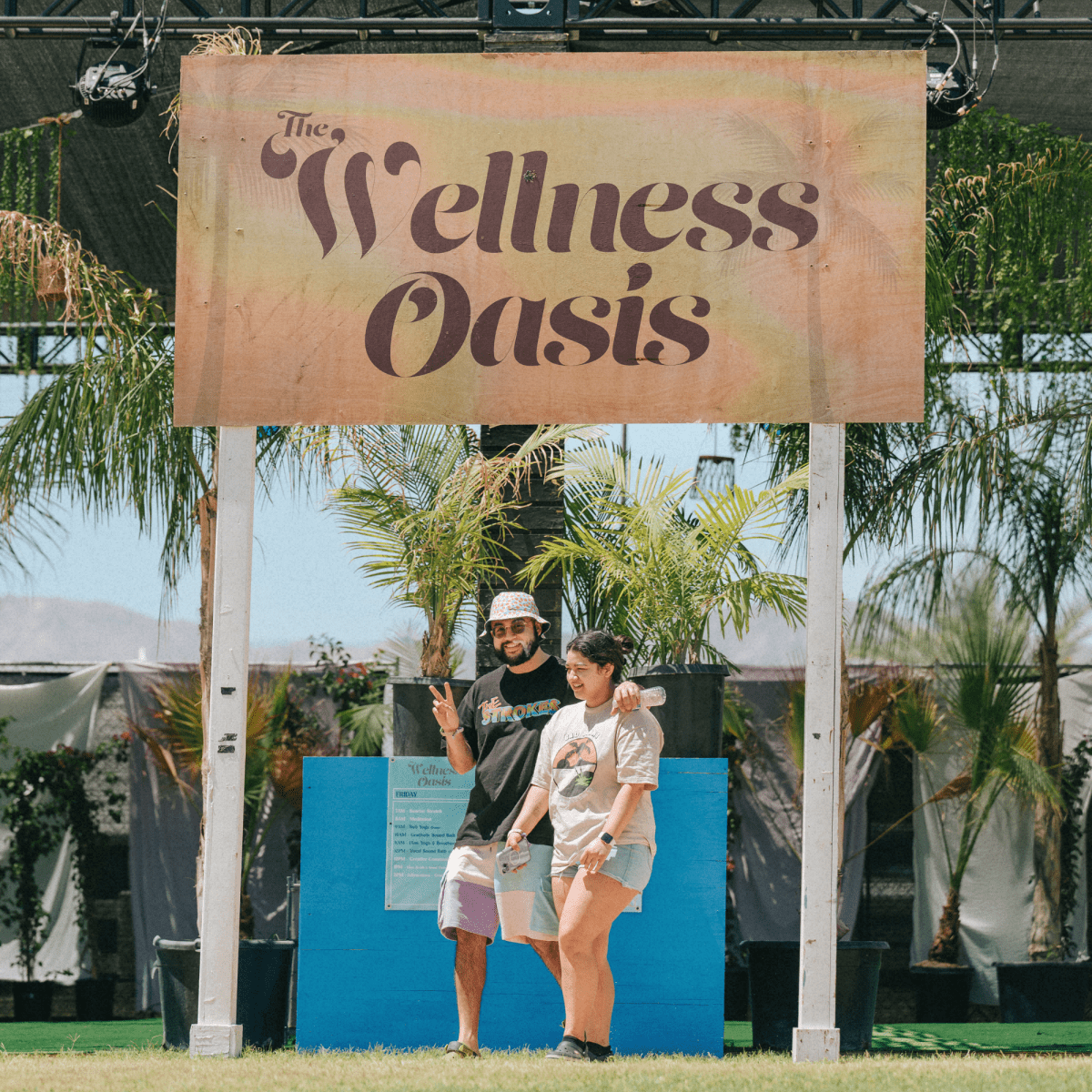 Fans in front of the Wellness Oasis