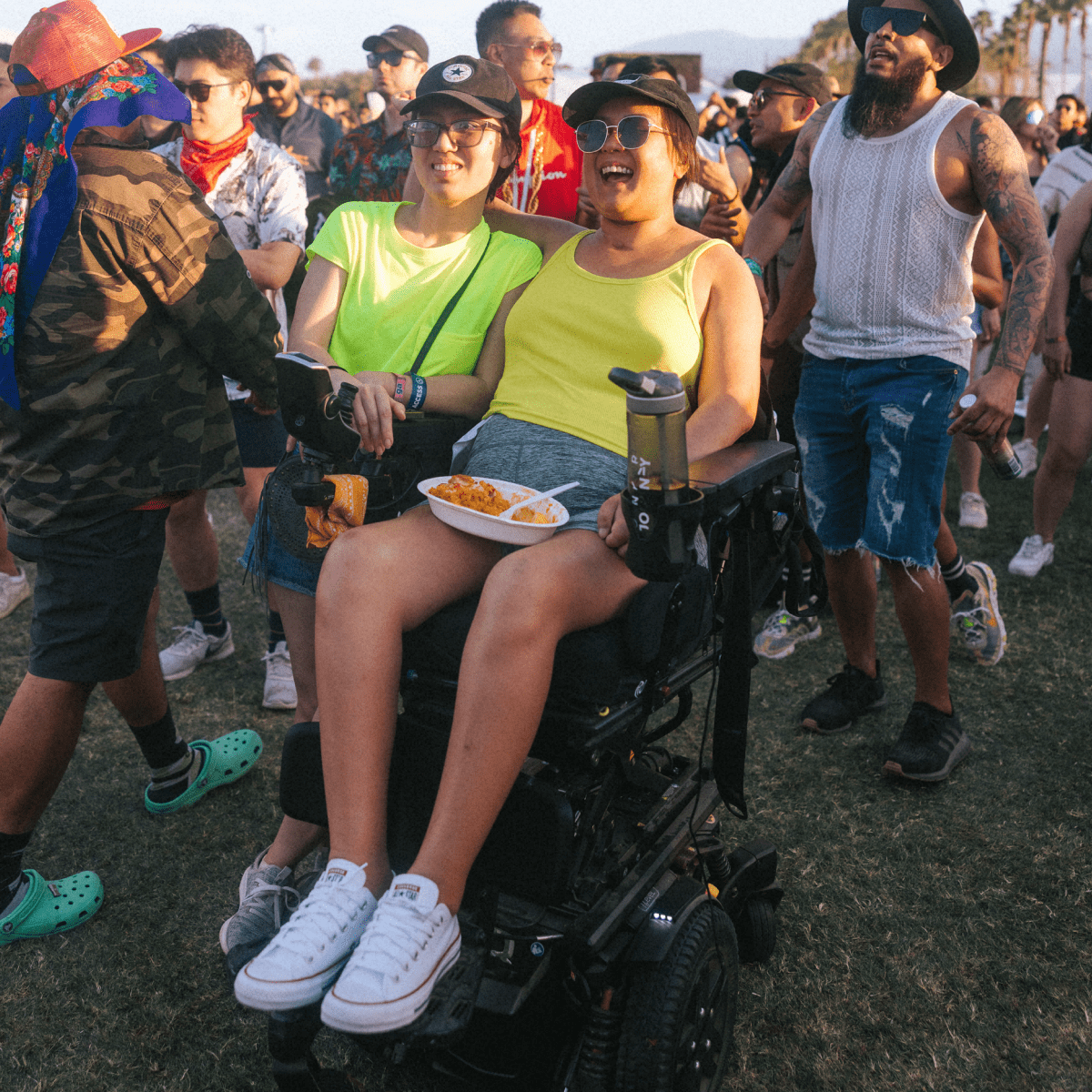 Coachella fan in wheelchair