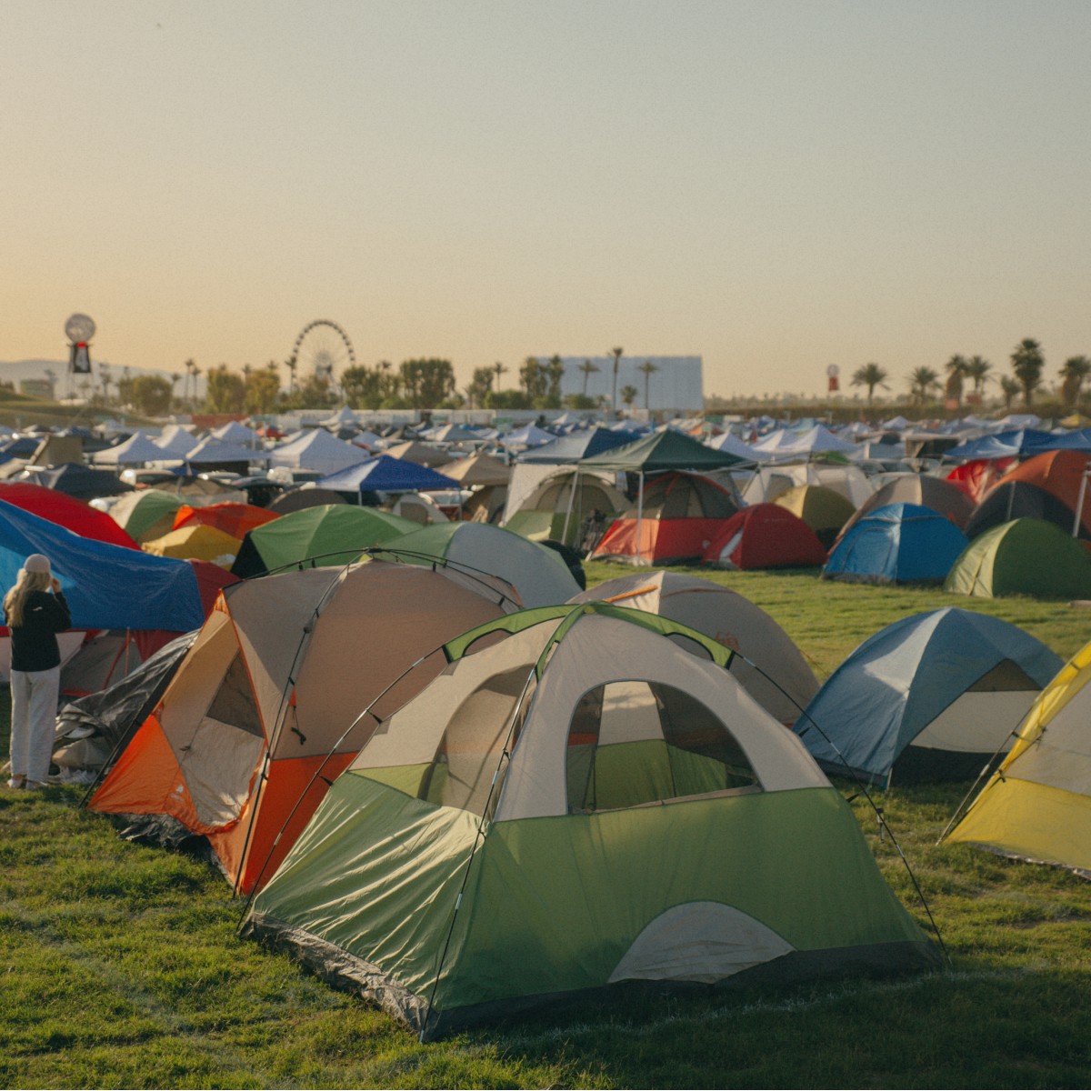 Tents on lawn in campgrounds