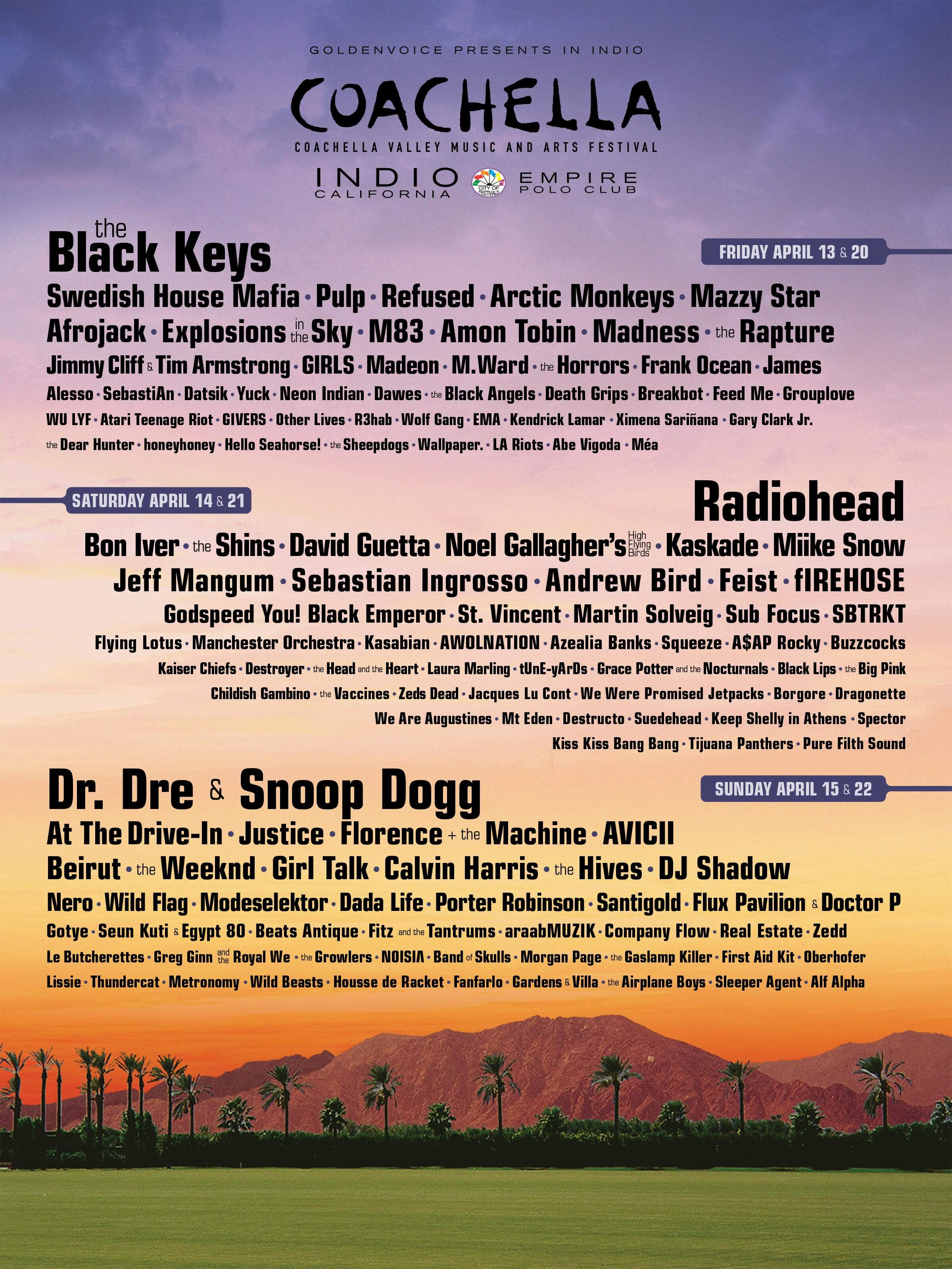 Coachella 2012 Lineup Poster