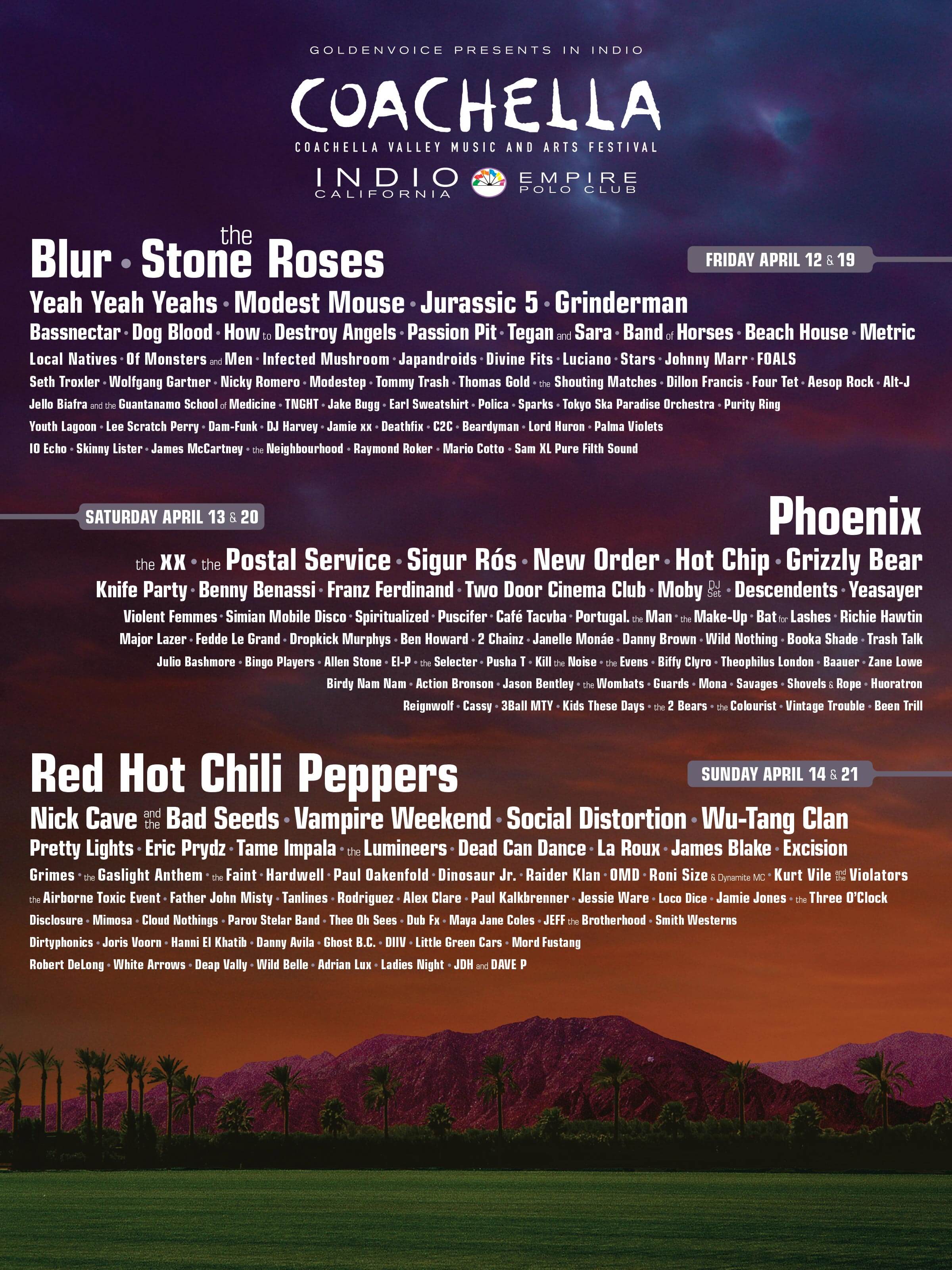 Coachella 2013 Lineup Poster
