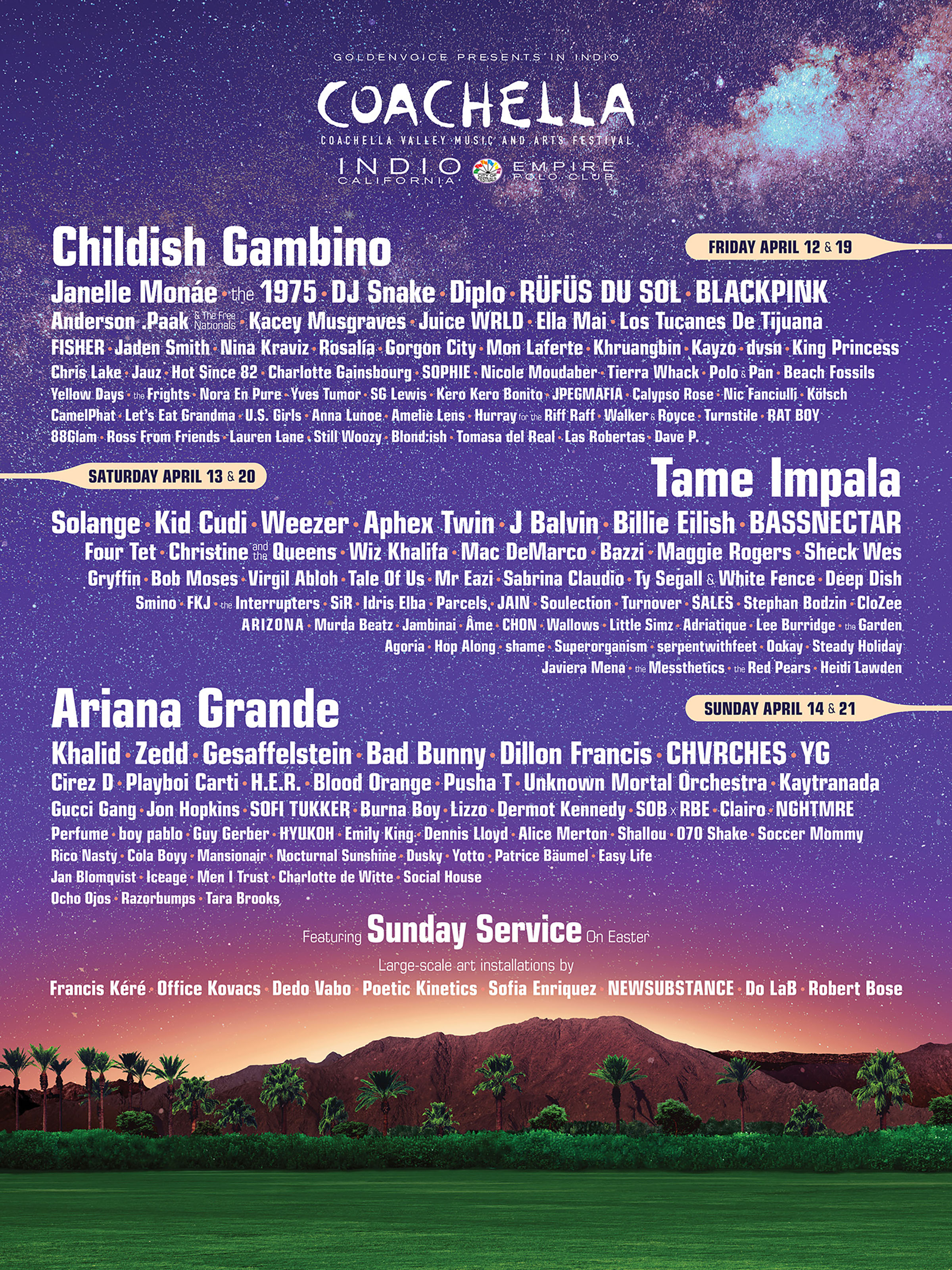 Coachella 2019 Lineup Poster