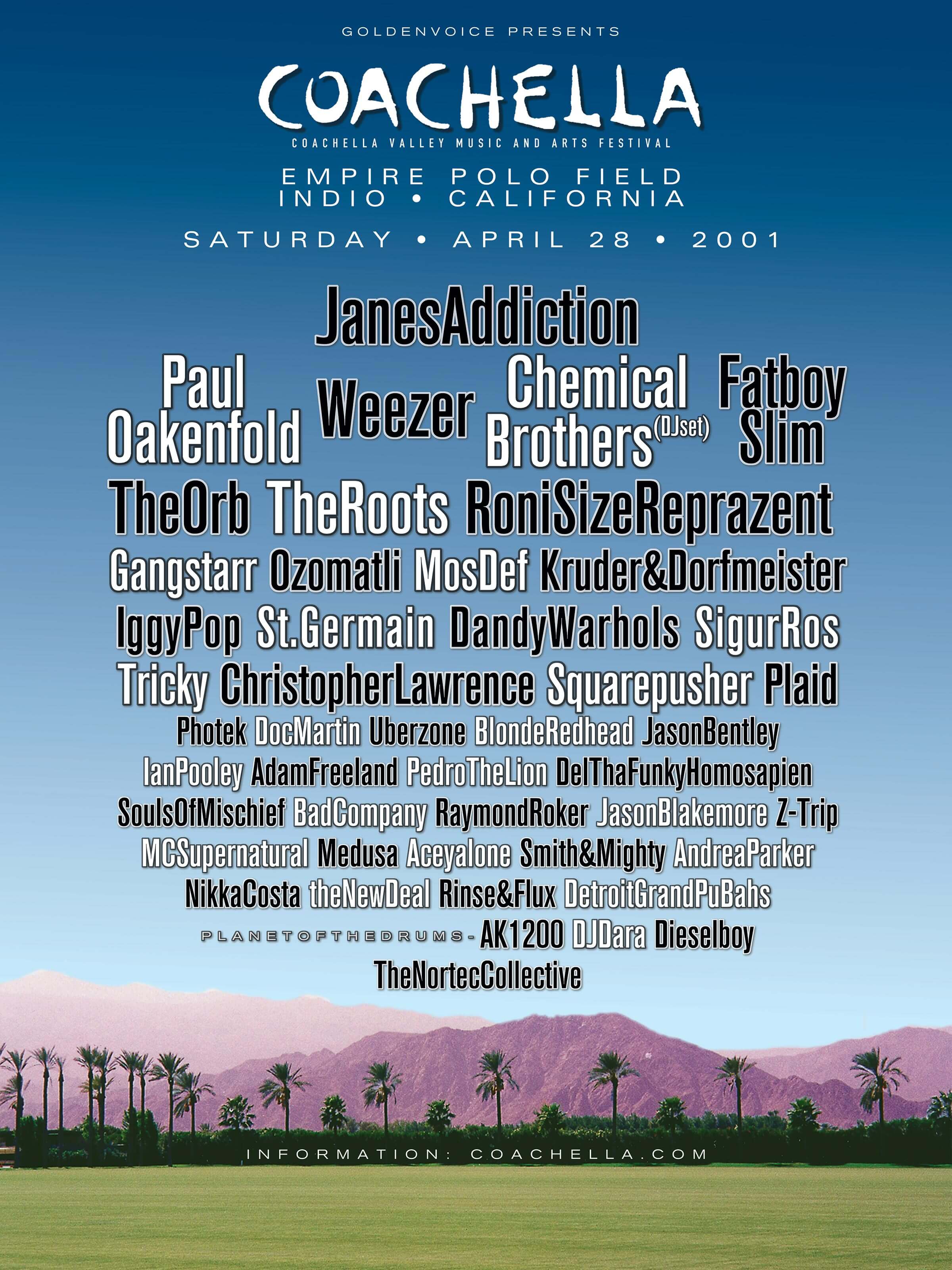 Coachella 2001 Lineup Poster