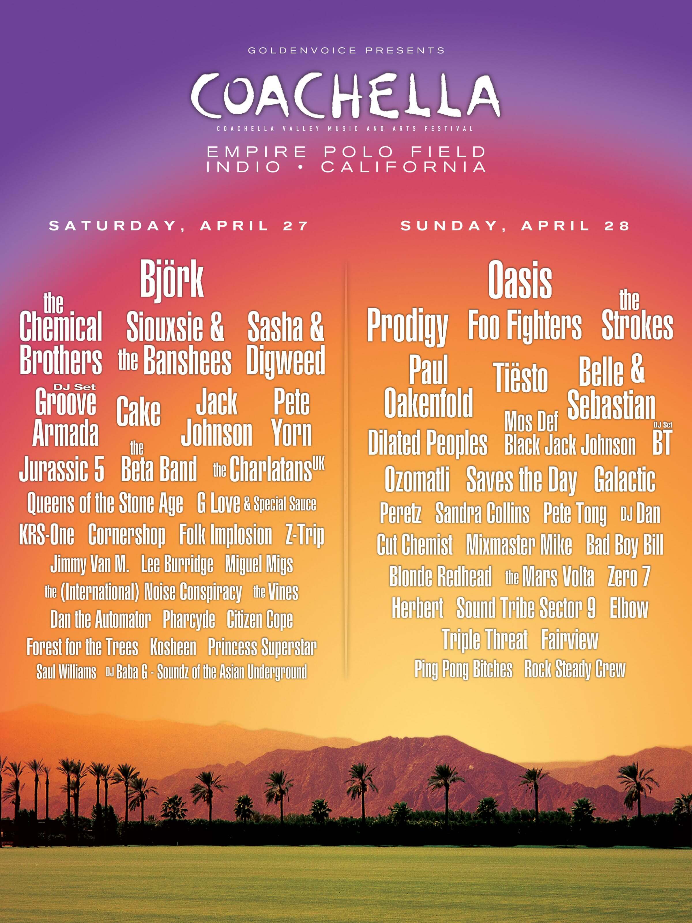 Coachella 2002 Lineup Poster