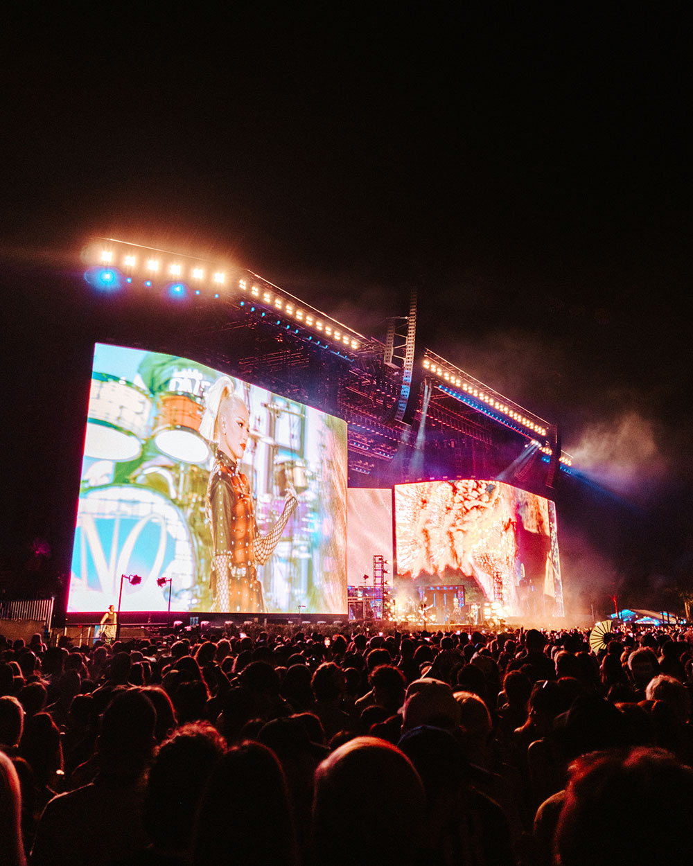 wide photo of No Doubt performing at Coachella stage